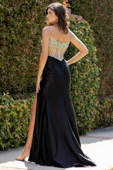 Cinderella Couture 8171-J Satin and Crystal Formal Prom Gown